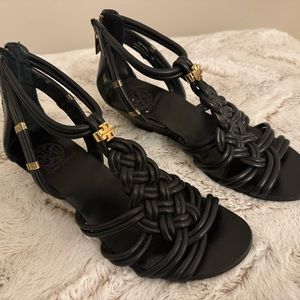 Tory Burch Bennett Glazed Lounge Wedges